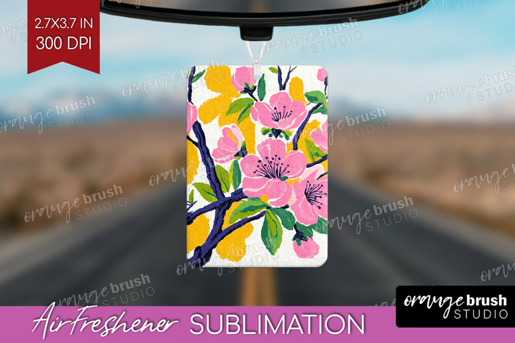 Cherry Blossom Modern Floral Air Freshener PNG Sping Flower