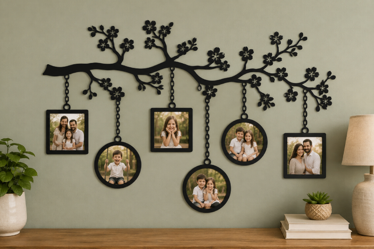 Cherry Blossom Family Hanging Frame SVG, Laser Cut File