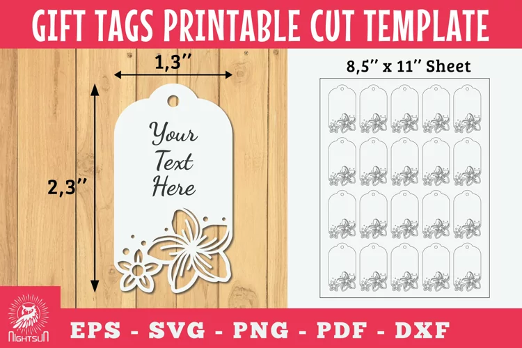 Cherry Blossom Flower Gift Tags Printable Cut