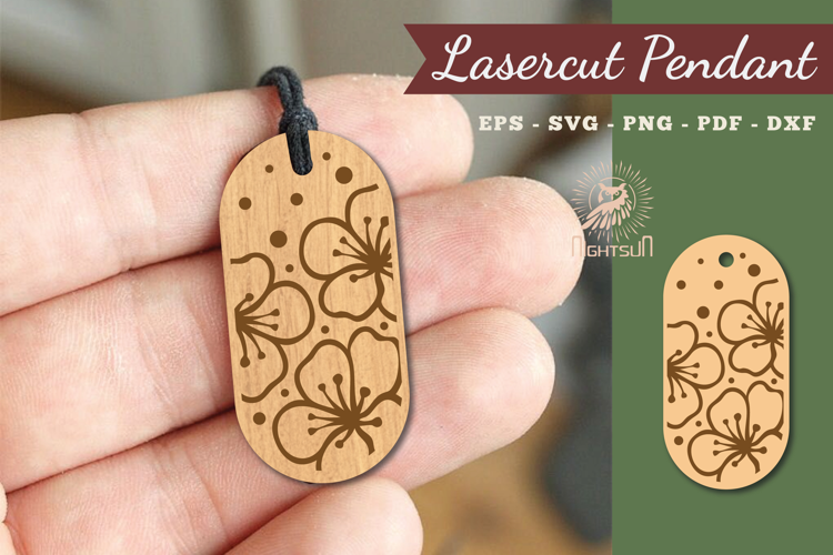 Cherry Blossom Lasercut Pendant