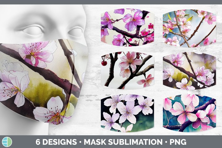 Cherry Blossoms Mask Sublimation Bundle Face Mask Designs
