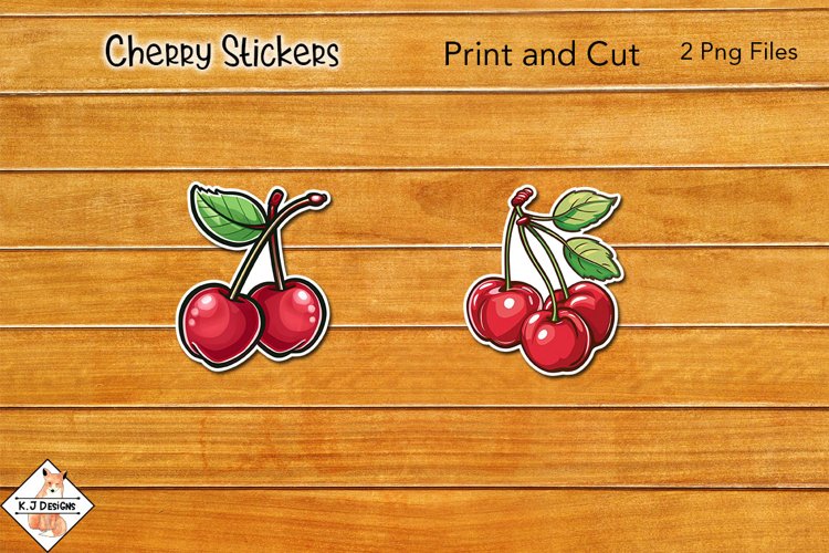 Cherry Stickers | Print and Cut example image 1