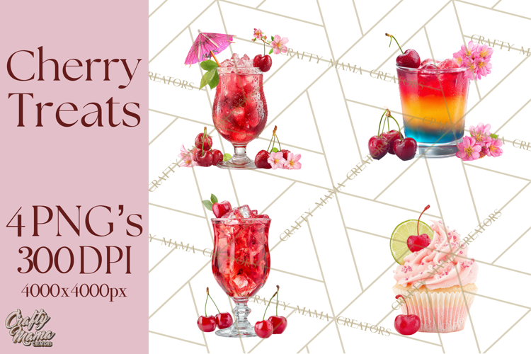 Cherry Clipart PNG, Printable Desserts   Drinks