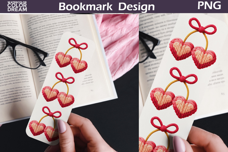 Valentine Cherry Bookmarks | Love Heart Bookmark