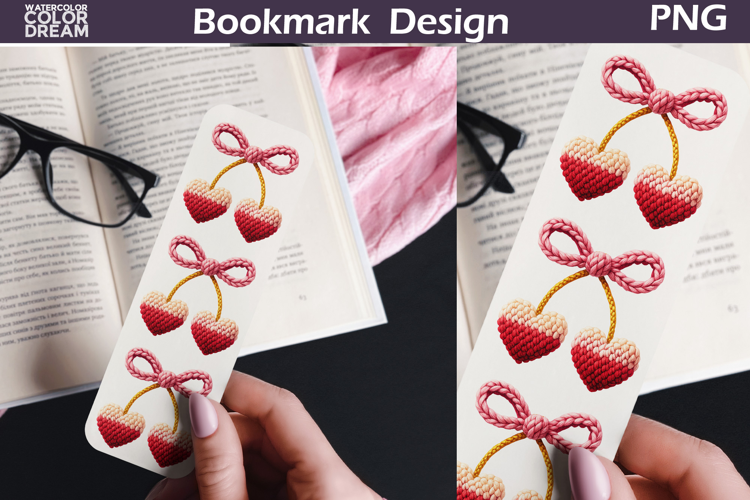 Valentine Cherry Bookmarks | Love Heart Bookmark