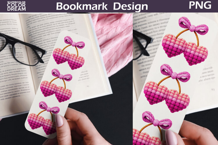 Valentine Cherry Bookmarks | Love Heart Bookmark example image 1