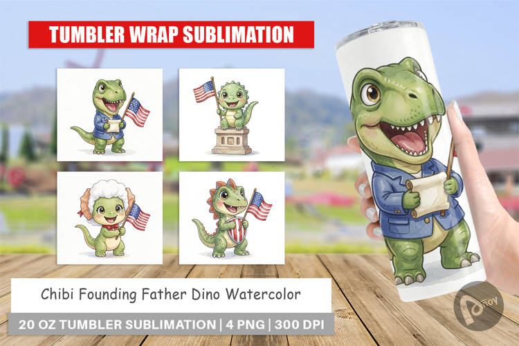 Chibi Founding Father Dino Tumbler