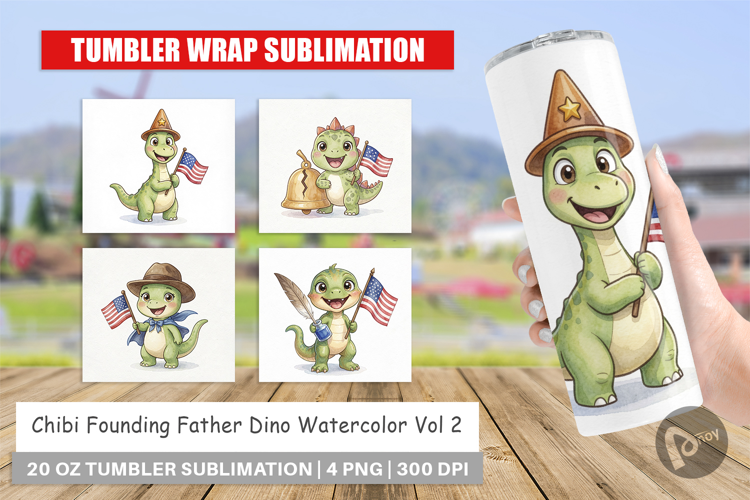 Chibi Founding Father Dino Tumbler