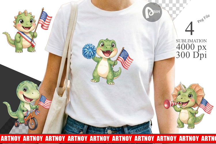 Chibi Patriotic Parade Dino Sublimation