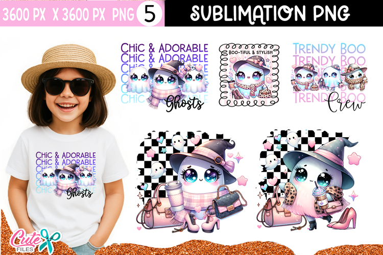 Chic and Adorable Ghosts Fashion Sublimation Bundle