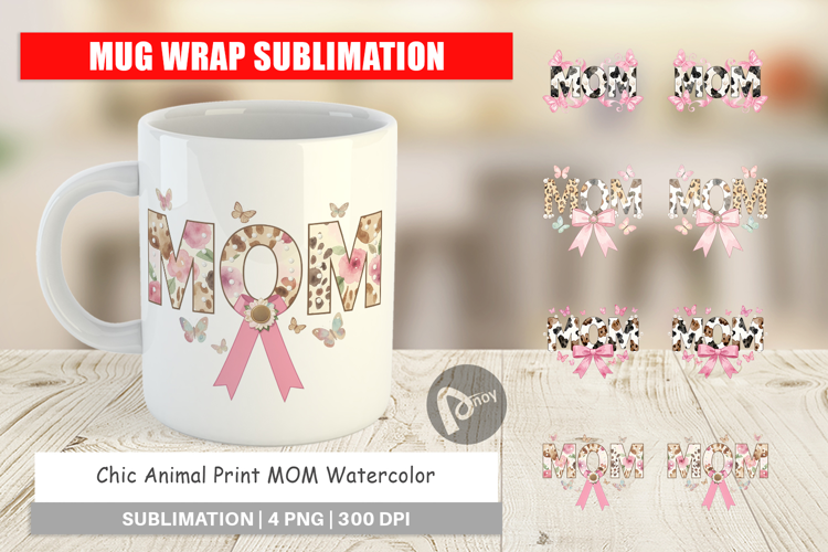 Chic Animal Print MOM Mug Wrap