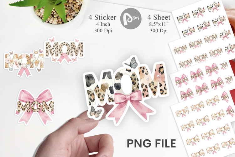 Chic Animal Print MOM Sticker