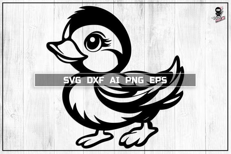 Baby Duck SVG, Cute Baby animal Cut file example image 1
