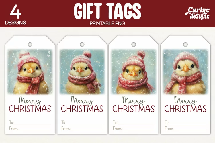 Christmas Gift Tags, Merry Christmas Printable Tags