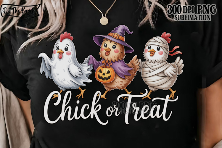Chick Or Treat PNG Halloween Chicken Funny Fall Cute DTF