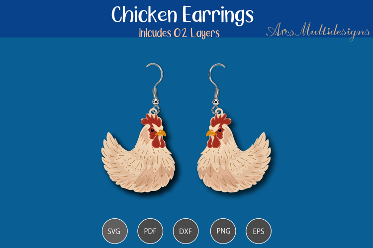 Chicken Earrings SVG