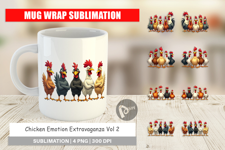 Chicken Emotion Mug Wrap