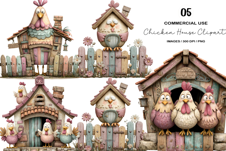 Chicken House Clipart Sublimation