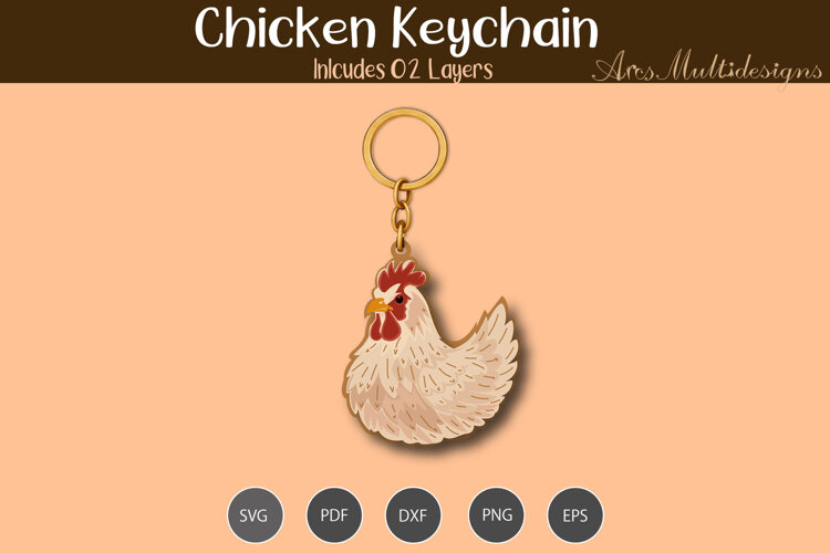 Chicken Layered keychain example image 1