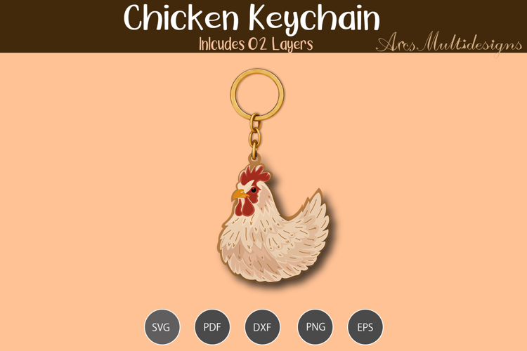 Chicken Layered keychain