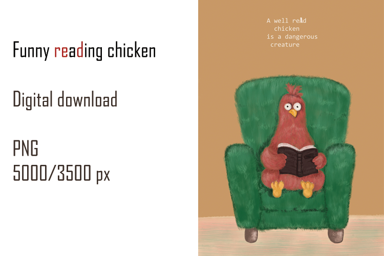 Chicken reading a good book