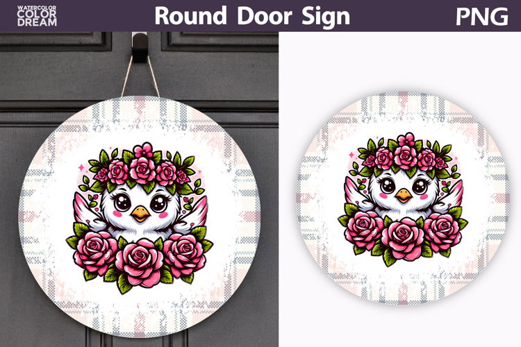 Chicken Floral Round Sign | Mothers Day Sublimation