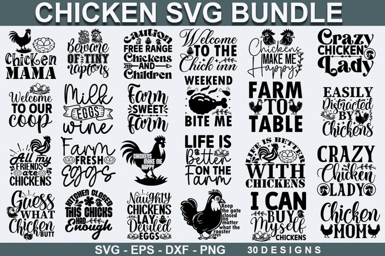 Chicken SVG Bundle - Chicken SVG Design ,Chicken ,