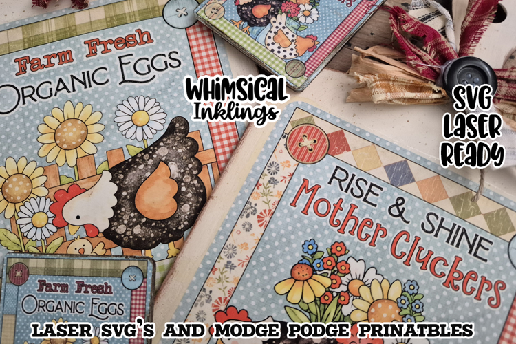 Chicken Bread Board and Magnets Modge Podge SVGs