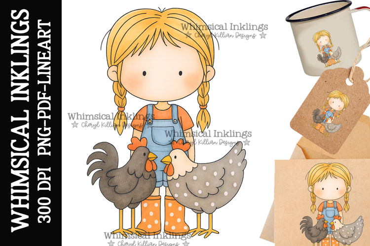 Chicken Hannah Sublimation Clipart