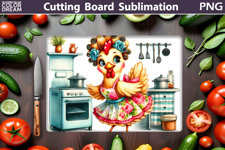 Chicken Lady Cutting Board | Funny Chicken Sublimation