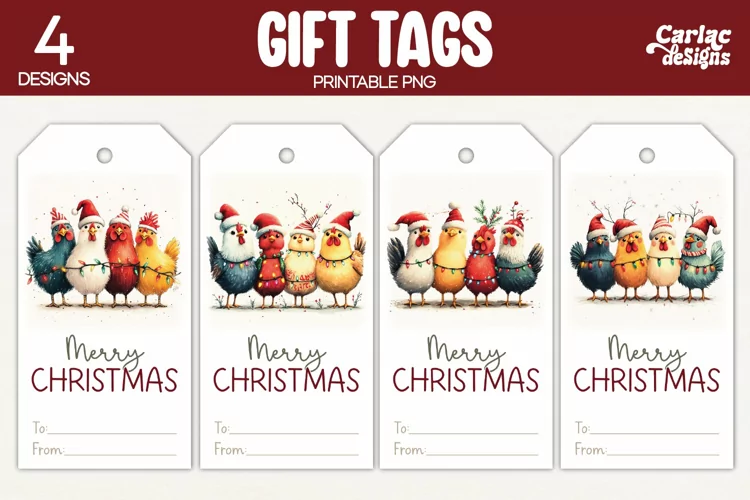 Christmas Gift Tags, Merry Christmas Printable Tags