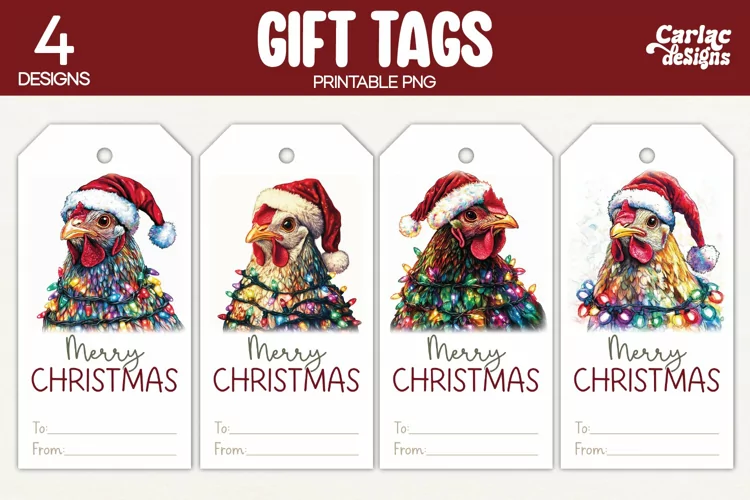 Christmas Gift Tags, Merry Christmas Printable Tags