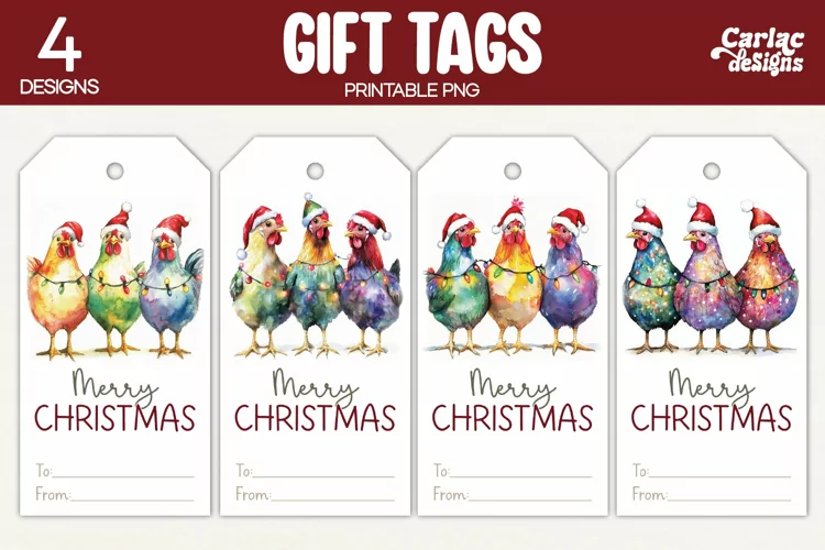 Christmas Gift Tags, Merry Christmas Printable Tags