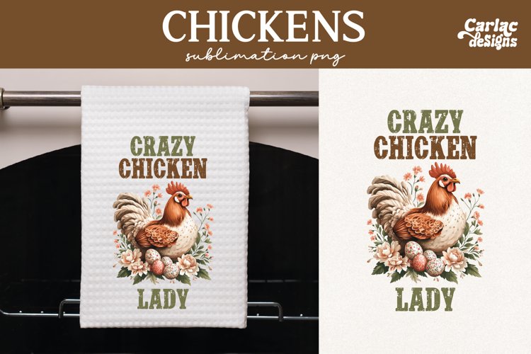 Chickens Kitchen Towel Sublimation, Farmhouse Kitchen Towel