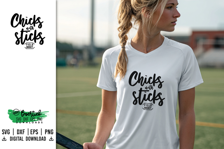 Chicks with Sticks Field Hockey Cutting File