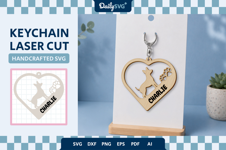 Lovely Dog Keychain SVG