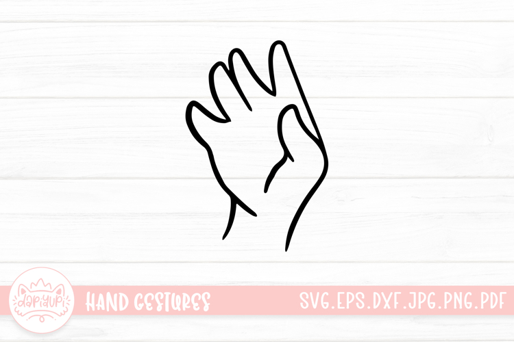 Cartoon Children Hand Gestures Line SVG Cut File Sticker