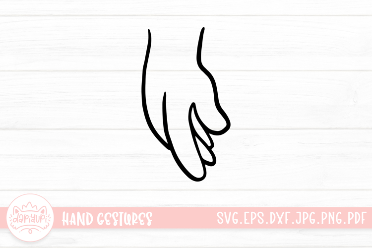 Cartoon Children Hand Gestures Line SVG Cut File Sticker