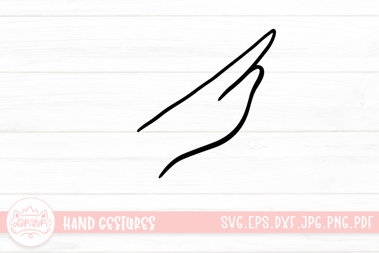 Cartoon Children Hand Gestures Line SVG Cut File Sticker