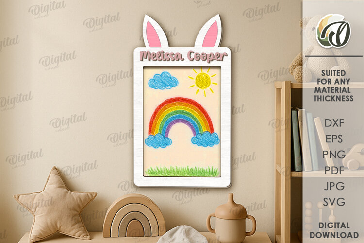 Children's Drawing Frame Laser Cut. Kids Frame SVG example image 1