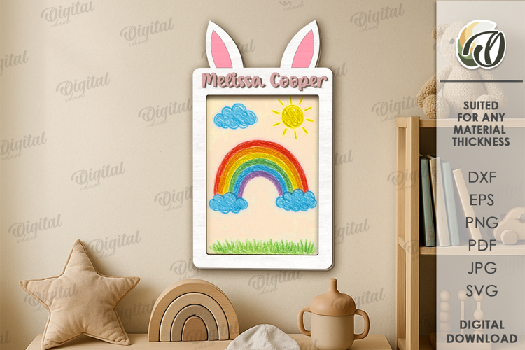 Children's Drawing Frame Laser Cut. Kids Frame SVG