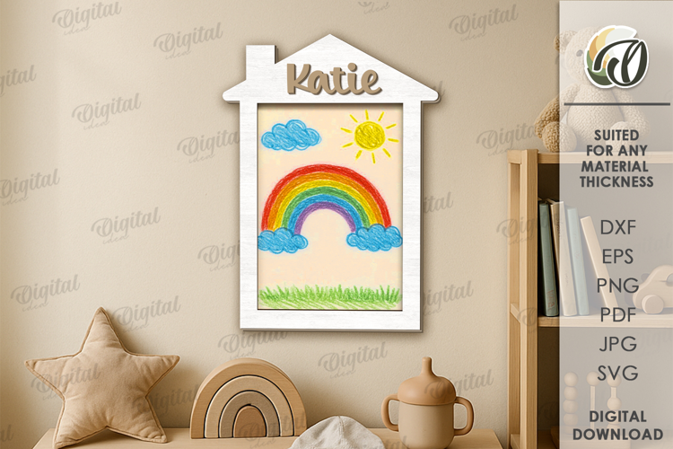 Children's Drawing Frame Laser Cut. Kids Frame SVG