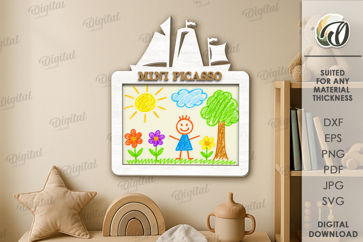 Children's Drawing Frame Laser Cut. Kids Frame SVG