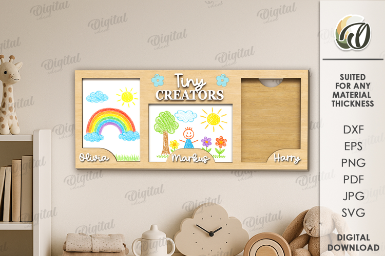 Children's Drawing Frame Laser Cut. Kids Frame SVG