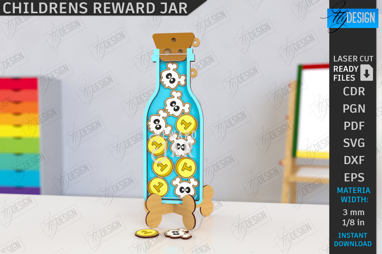 Children’s Reward Jar Laser Cut |Good Behavior Jar| Kids SVG