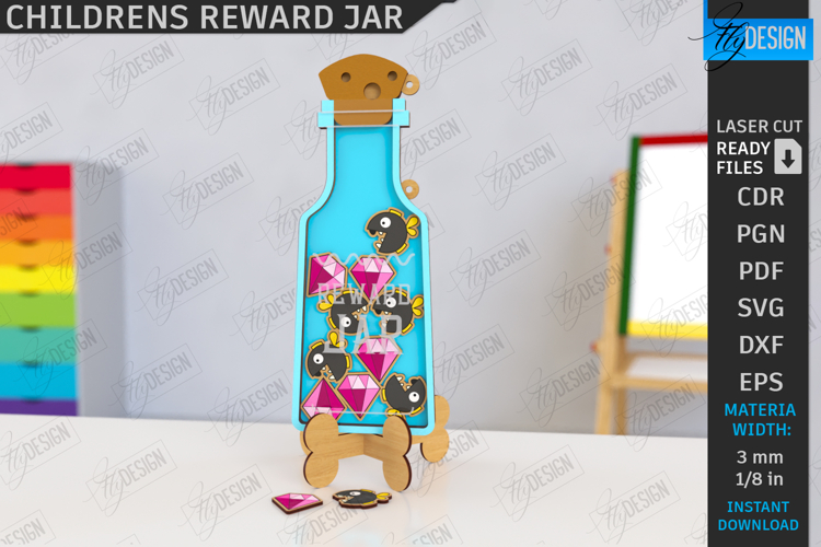 Children’s Reward Jar Laser Cut |Good Behavior Jar| Kids SVG