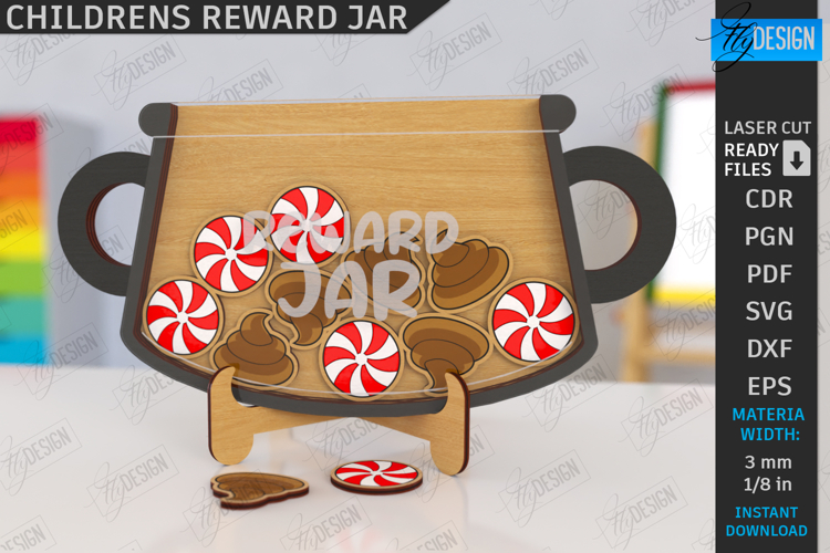 Children’s Reward Jar Laser Cut |Good Behavior Jar| Kids SVG