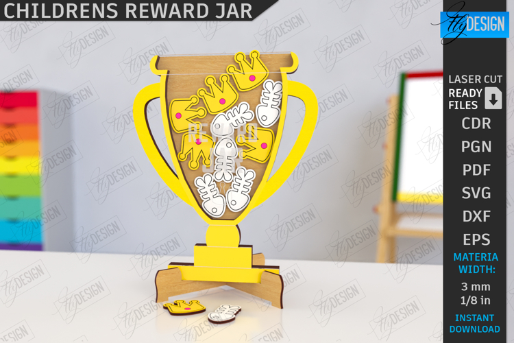 Children’s Reward Jar Laser Cut |Good Behavior Jar| Kids SVG