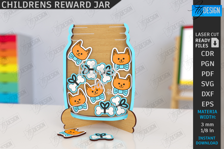 Children’s Reward Jar Laser Cut |Good Behavior Jar| Kids SVG