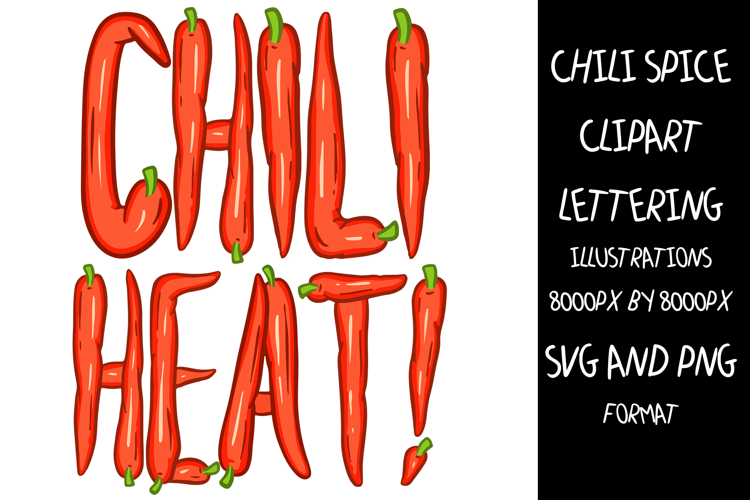 Chili Heat ABC Font Typeface Spice Alphabet SVG PNG